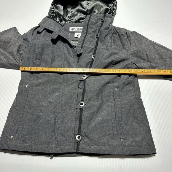 Columbia Jacket Women’s L Large Gray Hooded Insulated Zip & Button Coat Outdoor - Picture 11 of 13